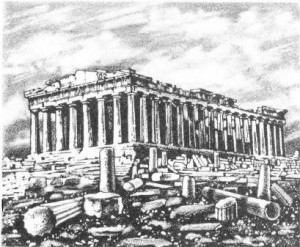 Temple of Athena on the Parthenon